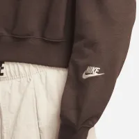 Nike Sportswear Club Fleece женская оверсайз Cropped Толстовка с капюшоном цвет коричневый