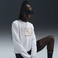 Nike Sportswear Club Fleece женская Pullover Crew-Neck свитшот цвет коричневый