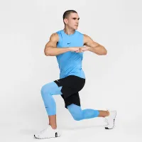 Nike Pro чоловічі Dri-FIT Slim Sleeveless Top блакитний
