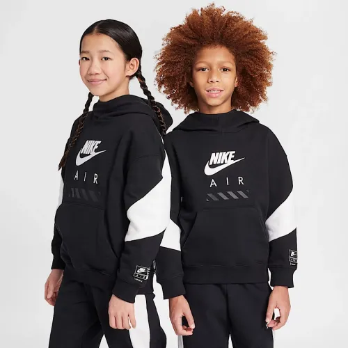 Nike Air Big детские Fleece Pullover Толстовка с капюшоном цвет черный