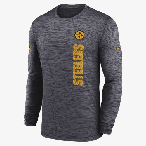 Pittsburgh Steelers Sideline Velocity чоловічі Nike Dri-FIT NFL Long-Sleeve футболка колір чорний