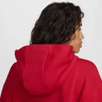 Nike Sportswear Club Fleece женская оверсайз Crop Graphic Толстовка с капюшоном цвет красный