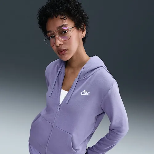 Nike Sportswear Club Fleece жіноча Full-Zip Толстовка з капюшоном колір фіолетовий