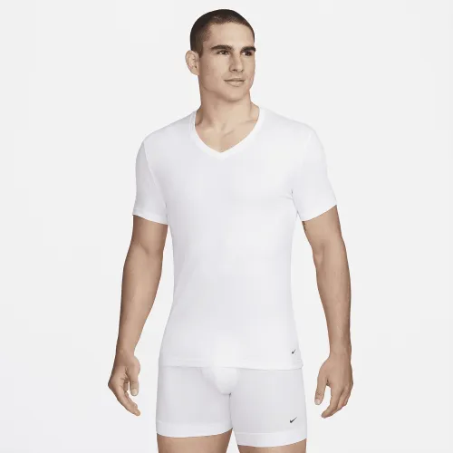 Nike Dri-FIT Essential Cotton Stretch Slim Fit V-Neck Undershirt (2-Pack)