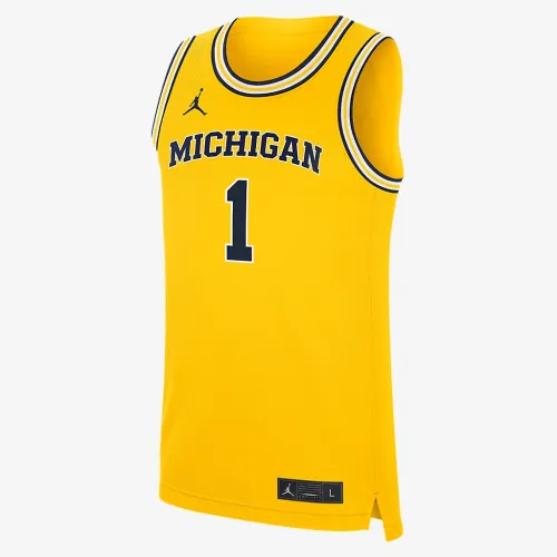 Nike Michigan Wolverines Replica мужские Jordan Brand College баскетбольные Jersey Yellow