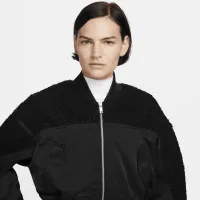 Nike Sportswear Collection женская High-Pile Fleece Bomber Куртка цвет черный
