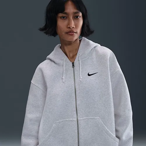 Nike Sportswear Phoenix Fleece женская оверсайз Full-Zip Толстовка с капюшоном цвет коричневый