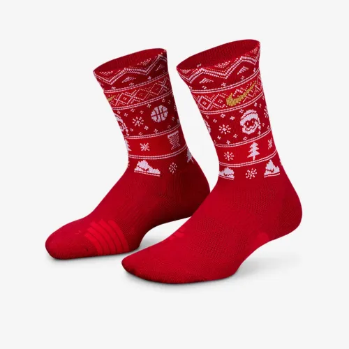 Nike Little дитячі Dri-FIT Holiday Elite Crew шкарпетки колір червоний