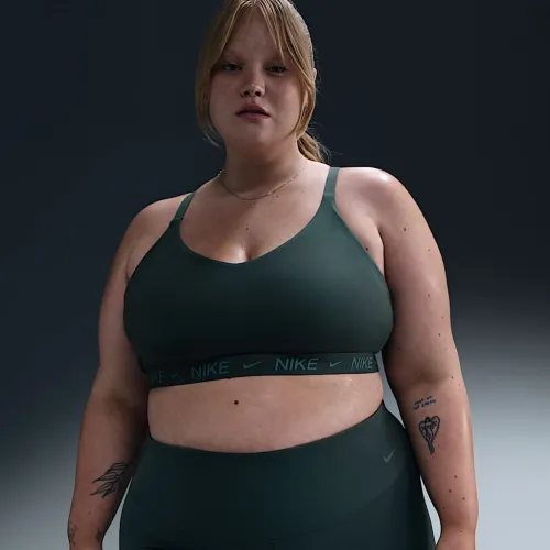 Nike Indy Light Support женская Padded Adjustable Sports Bra (большие размеры) цвет зеленый