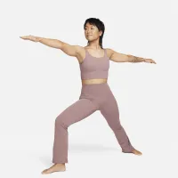 Nike Zenvy Rib женская Light-Support Non-Padded Longline Sports Bra цвет фиолетовый