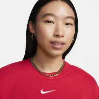 Nike Sportswear Phoenix Fleece женская оверсайз Crew-Neck свитшот цвет красный