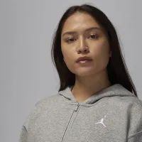 Nike Jordan Brooklyn Fleece жіноча Full-Zip Толстовка з капюшоном колір сірий