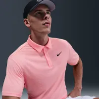 Nike Tour чоловічі Dri-FIT Jacquard для гольфу Polo Pink