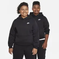 Nike Sportswear Club Fleece Big дитячі Pullover Толстовка з капюшоном (Extended Size) колір чорний