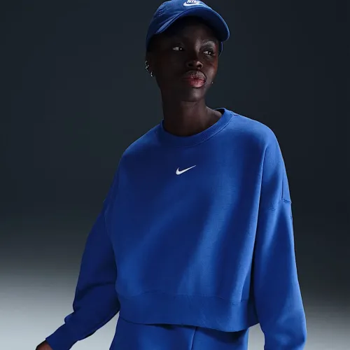 Nike Sportswear Phoenix Fleece женская Over-оверсайз Crew-Neck свитшот синий
