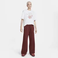 Nike Sportswear Club Fleece женская Mid-Rise Wide-Leg Sweatpants цвет красный