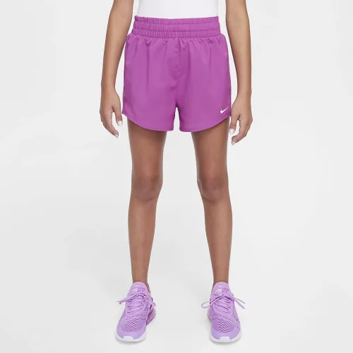 Nike One Big дитячі (Girls') Dri-FIT З високою талією Woven тренувальні шорти колір фіолетовий