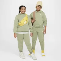 Nike Sportswear Club Fleece Big детские Pullover Толстовка с капюшоном (Extended Size) цвет зеленый