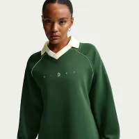 Nike Sportswear Phoenix Fleece жіноча оверсайз Graphic Polo Top колір зелений