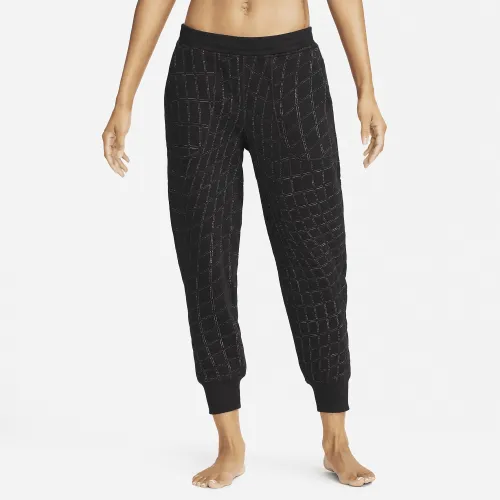 Nike Yoga Therma-FIT Luxe жіноча Reversible Fleece Pants колір чорний