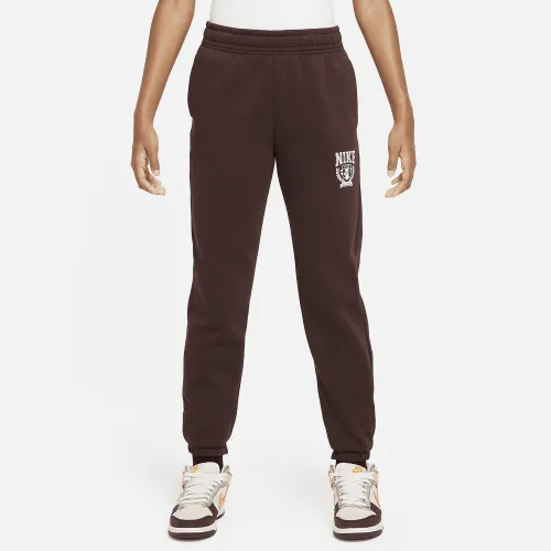 Nike Sportswear Big дитячі (Girls') оверсайз Fleece Pants колір коричневий