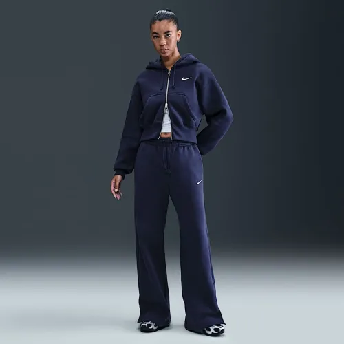Nike Sportswear Phoenix Fleece женская С высокой Талией Wide-Leg Pants синий