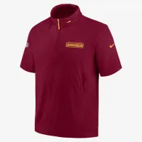 Washington Commanders Sideline Coach мужские Nike NFL 1/2-Zip Short-Sleeve Hooded Куртка цвет красный