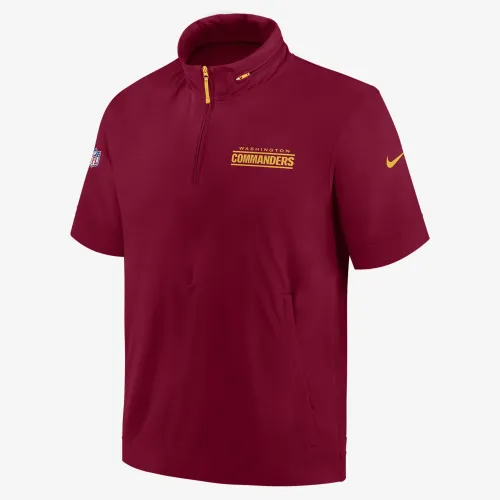 Washington Commanders Sideline Coach мужские Nike NFL 1/2-Zip Short-Sleeve Hooded Куртка цвет красный