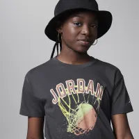 Nike Jordan Hoop Style Big дитячі Graphic футболка колір сірий