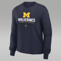 Michigan Wolverines Primetime University Boxy жіноча Nike College Long-Sleeve футболка блакитний