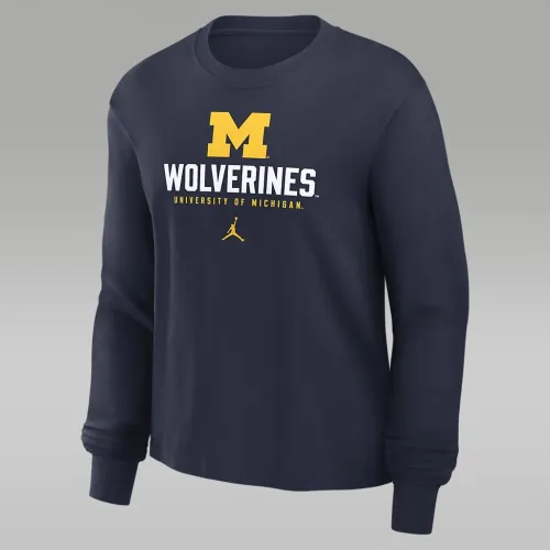 Michigan Wolverines Primetime University Boxy жіноча Nike College Long-Sleeve футболка блакитний