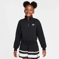 Nike Sportswear Club Big дитячі (Girls') Fleece 1/2-Zip Top колір чорний