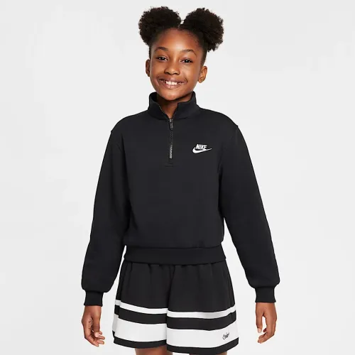 Nike Sportswear Club Big детские (Girls') Fleece 1/2-Zip Top цвет черный