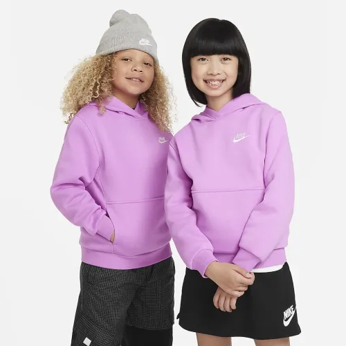Nike Sportswear Club Fleece Big дитячі Pullover Толстовка з капюшоном колір фіолетовий