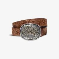 Nike Country чоловічі Rhinestone Plaque Buckle Embossed Leather Belt колір коричневий