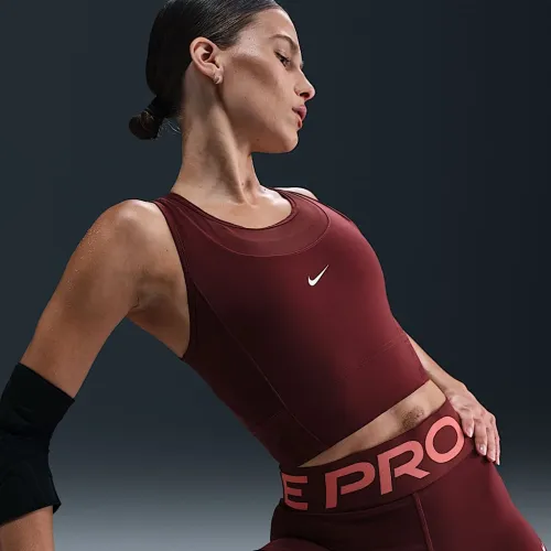 Nike Pro жіноча Dri-FIT Cropped Tank Top колір червоний