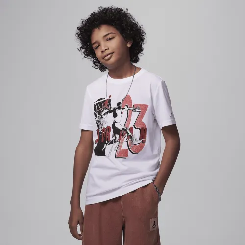 Nike Jordan Retro Spec Big дитячі Graphic футболка колір білий