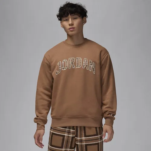 Nike Jordan Essentials чоловічі Fleece Crew-Neck світшот колір коричневий