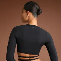 NikeSKIMS Weightless Layers жіноча Long-Sleeve Wrap Top колір чорний