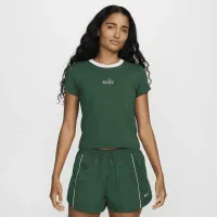 Nike Sportswear Chill Knit жіноча Slim Cropped Tee колір зелений