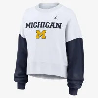 Nike Michigan Wolverines Primetime жіноча Jordan College Pullover Crew колір білий
