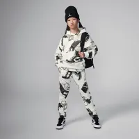 Nike Jordan Brooklyn Fleece Big дитячі Printed Pullover Толстовка з капюшоном колір білий