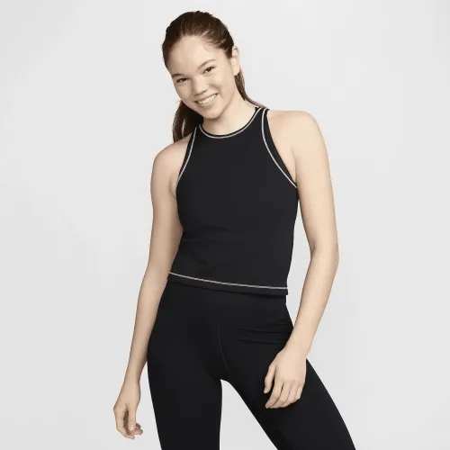 Nike One Fitted жіноча Dri-FIT Ribbed Tank Top колір чорний