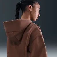 Nike Sportswear Phoenix Fleece жіноча оверсайз Full-Zip Толстовка з капюшоном колір коричневий