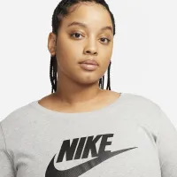 Nike Sportswear Club жіноча Long-Sleeve футболка (великі розміри) колір сірий