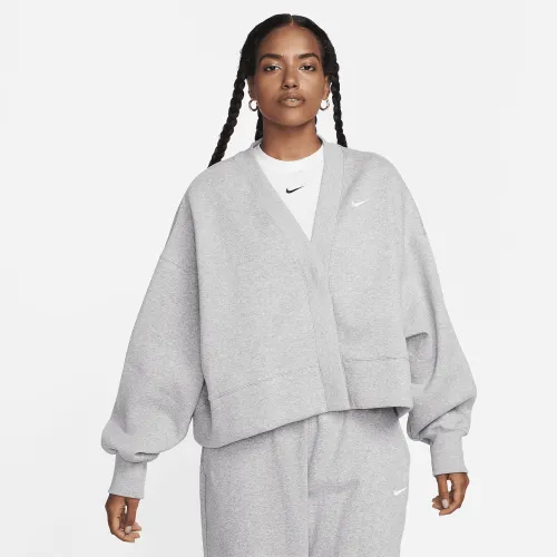 Nike Sportswear Phoenix Fleece женская Over-оверсайз Cardigan цвет серый