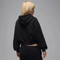 Nike Jordan Brooklyn Fleece жіноча Cropped Full-Zip Толстовка з капюшоном колір чорний