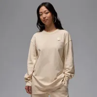 Nike Jordan жіноча оверсайз Long-Sleeve футболка колір коричневий