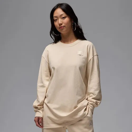 Nike Jordan жіноча оверсайз Long-Sleeve футболка колір коричневий