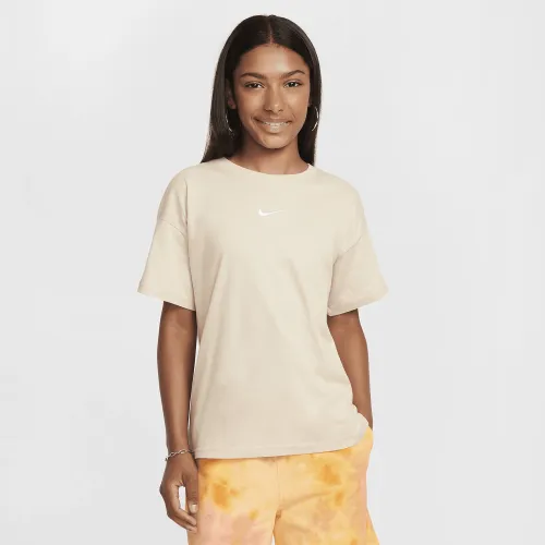 Nike Sportswear Essential Big детские (Girls') футболка цвет коричневый